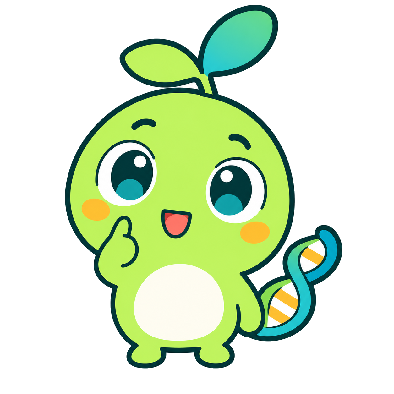 疑問が解決して笑顔になった、なまぷらのキャラクター・ビオップ